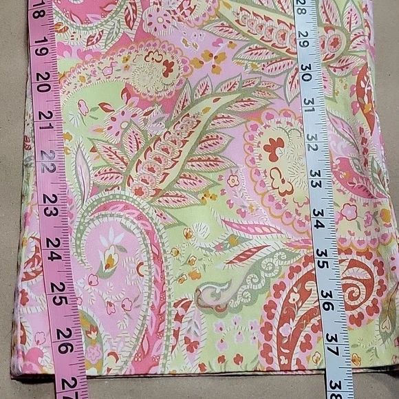 Charter Club Golf Size 10 Pistachio Green and Pink Paisley Ankle Length Pants - Picture 10 of 12